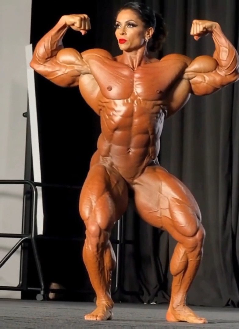 Bodybuilding strip show, she enjoys feeling her swollen roided muscles in the nude #bY2rLObv